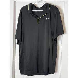 Nike Dri-FIT Polo Shirt Men's 2XL Black Standard Fit Golf Tennis
